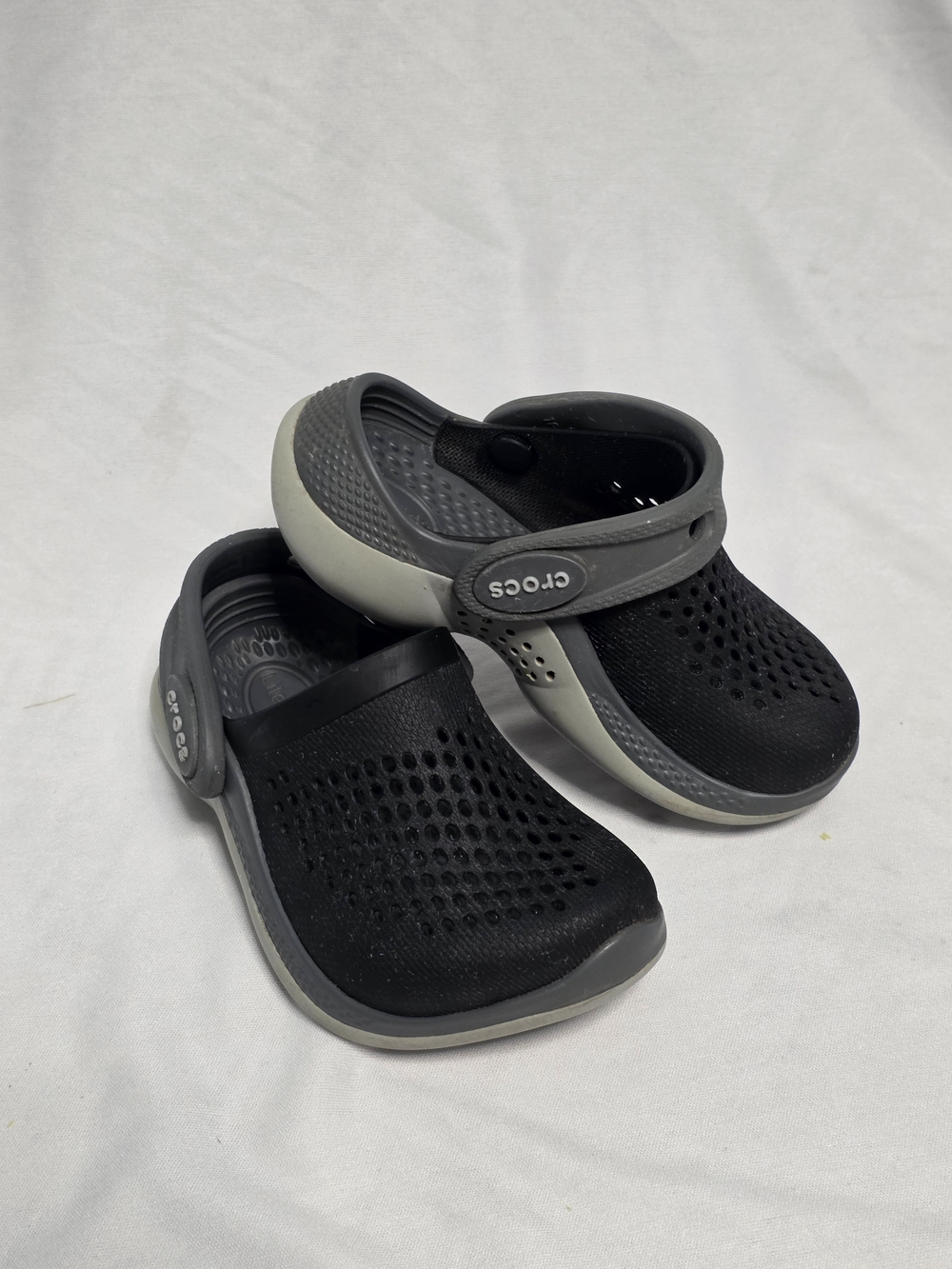 Crocs Kids' Black and Gray Comfort Clogs